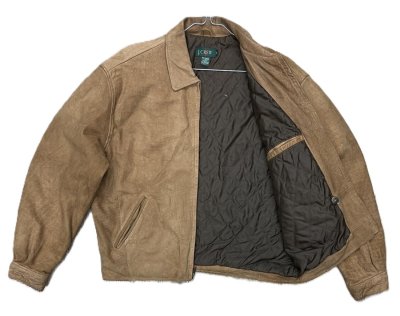 画像3: 90'S J.CREW 旧タグ 裏地キルティング レザー ドリズラージャケット ブラウン (VINTAGE)
