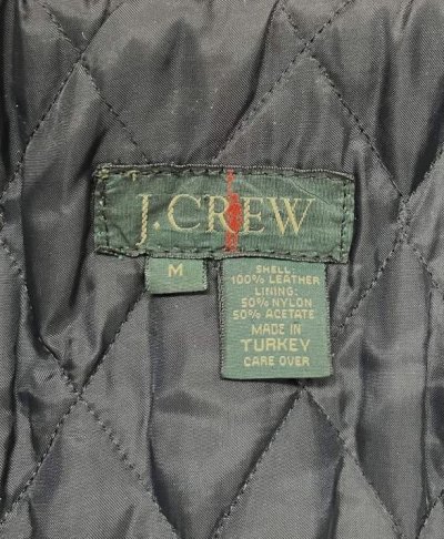 画像2: 90'S J.CREW 旧タグ 裏地キルティング レザー カーコート ブラック (VINTAGE)