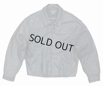 画像1: 90'S J.CREW 旧タグ 裏地キルティング レザー ドリズラージャケット ダークブラウン/ツートン (VINTAGE)