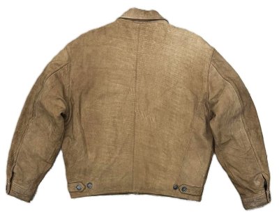画像4: 90'S J.CREW 旧タグ 裏地キルティング レザー ドリズラージャケット ブラウン (VINTAGE)