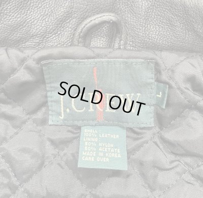 画像2: 90'S J.CREW 旧タグ 裏地キルティング レザー ドリズラージャケット ダークブラウン/ツートン (VINTAGE)