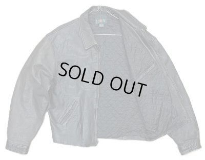 画像3: 90'S J.CREW 旧タグ 裏地キルティング レザー ドリズラージャケット ダークブラウン/ツートン (VINTAGE)