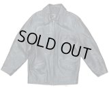 90'S J.CREW 旧タグ 裏地キルティング レザー カーコート ブラック (VINTAGE)