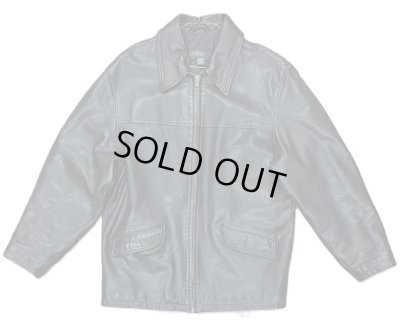 画像1: 90'S J.CREW 旧タグ 裏地キルティング レザー カーコート ブラック (VINTAGE)