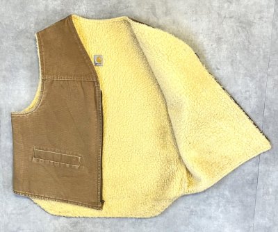 画像3: CARHARTT 裏地ボア ダックベスト ブラウン (VINTAGE)