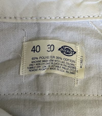 画像2: 80'S DICKIES チビタグ ツープリーツ ワークパンツ ベージュ USA製 (VINTAGE)