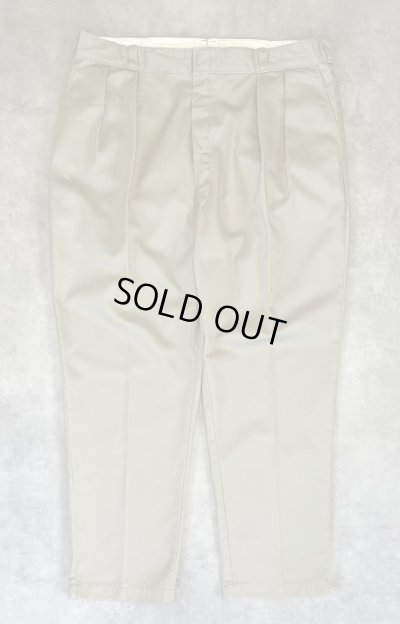 画像1: 80'S DICKIES チビタグ ツープリーツ ワークパンツ ベージュ USA製 (VINTAGE)