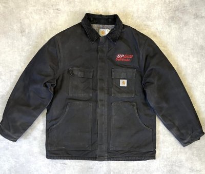 画像1: 80'S CARHARTT "TRADITIONAL COAT" 裏地ブランケット ダックジャケット ブラック USA製 (VINTAGE)