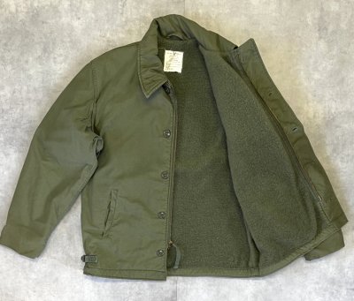 画像3: 70'S アメリカ軍 US NAVY "A-2" 背面ステンシル デッキジャケット ミリタリーグリーン (VINTAGE)