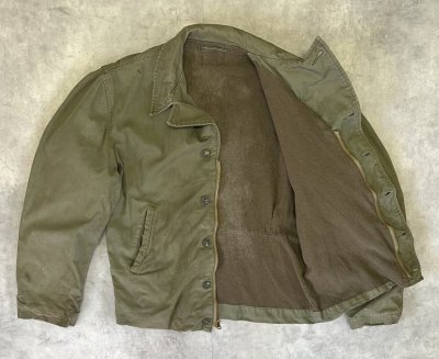画像3: 40'S アメリカ軍 US NAVY "N-4" 裏地ウール ステンシル入り デッキジャケット CONMARコの字留めジップ (VINTAGE)