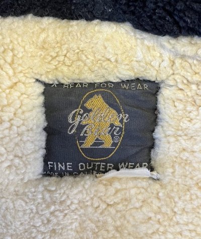 画像2: 70'S GOLDEN BEAR 黒タグ 裏地ムートン G-1 レザー フライトジャケット TALONジップ (VINTAGE)