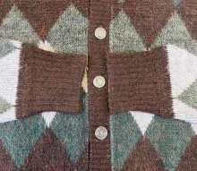 他の写真2: 60'S CAMPUS メタルボタン オーロン ニットカーディガン アーガイル柄 USA製 (VINTAGE) 