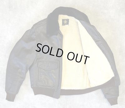 画像3: 70'S GOLDEN BEAR 黒タグ 裏地ムートン G-1 レザー フライトジャケット TALONジップ (VINTAGE)