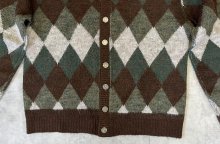 他の写真3: 60'S CAMPUS メタルボタン オーロン ニットカーディガン アーガイル柄 USA製 (VINTAGE) 