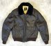 画像1: 70'S GOLDEN BEAR 黒タグ 裏地ムートン G-1 レザー フライトジャケット TALONジップ (VINTAGE) (1)