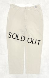 90'S RALPH LAUREN "犬ロゴ" ノープリーツ チノパンツ タン (VINTAGE)