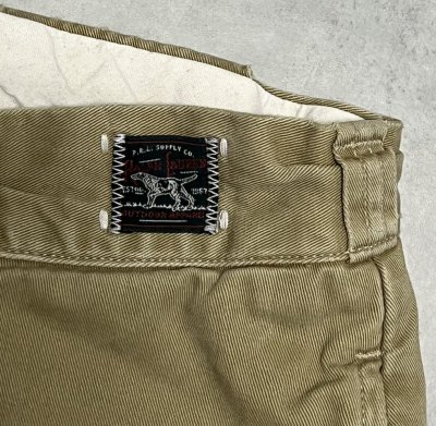 画像2: 90'S RALPH LAUREN "犬ロゴ" ノープリーツ チノパンツ タン (VINTAGE)