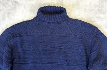 他の写真1: 90'S RALPH LAUREN "HAND KNIT" タートルネック フィッシャーマンセーター ネイビー (VINTAGE) 