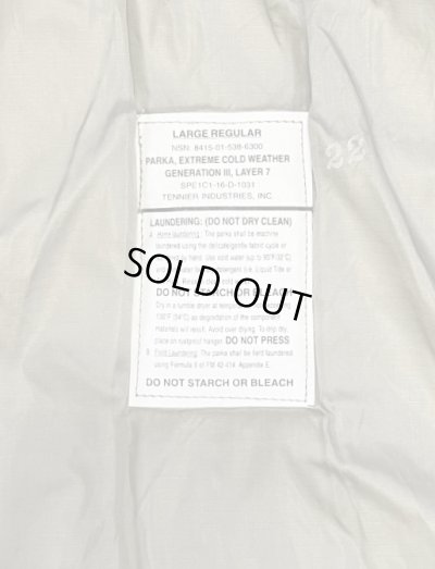 画像2: アメリカ軍 US ARMY ECWCS GENIII LEVEL7 プリマロフトパーカー アーバングレー (DEADSTOCK)