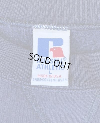 画像2: 90'S RUSSELL ATHLETIC 前Vガゼット付き クルーネック スウェットシャツ ネイビー USA製 (VINTAGE)