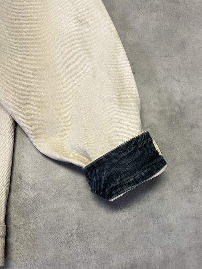 画像3: 80'S LL Bean バイカラー デニムジャケット ダークグリーン/ナチュラル USA製 (VINTAGE)