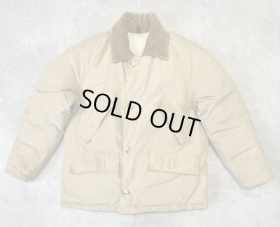 画像1: 70'S LL Bean "TMタグ" 襟コーデュロイ グースダウンジャケット タン USA製 (VINTAGE)