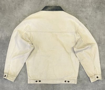 画像4: 80'S LL Bean バイカラー デニムジャケット ダークグリーン/ナチュラル USA製 (VINTAGE)