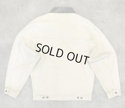 画像4: 80'S LL Bean バイカラー デニムジャケット ダークグリーン/ナチュラル USA製 (VINTAGE)