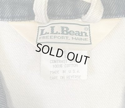 画像2: 80'S LL Bean バイカラー デニムジャケット ダークグリーン/ナチュラル USA製 (VINTAGE)