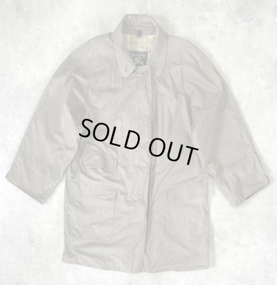 画像1: 80'S BURBERRYS コットン/ウール 裏地チェック バルマカーンコート カーキ/ネイビー イングランド製 (VINTAGE)