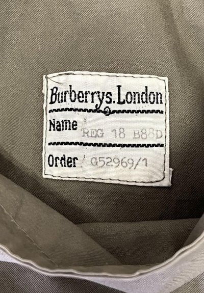 画像3: 80'S BURBERRYS コットン/ウール 裏地チェック バルマカーンコート カーキ/ネイビー イングランド製 (VINTAGE)