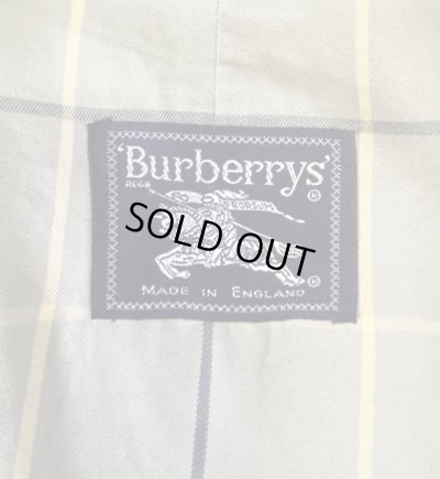 画像2: 80'S BURBERRYS コットン/ウール 裏地チェック バルマカーンコート カーキ/ネイビー イングランド製 (VINTAGE)
