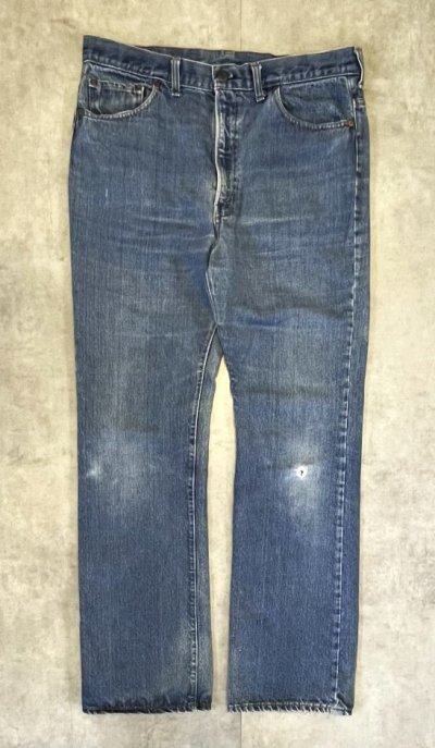 画像1: 70'S LEVIS 517 "66前期" ボタン裏2 デニム インディゴ 42TALONジップ W38L34 USA製 (VINTAGE)