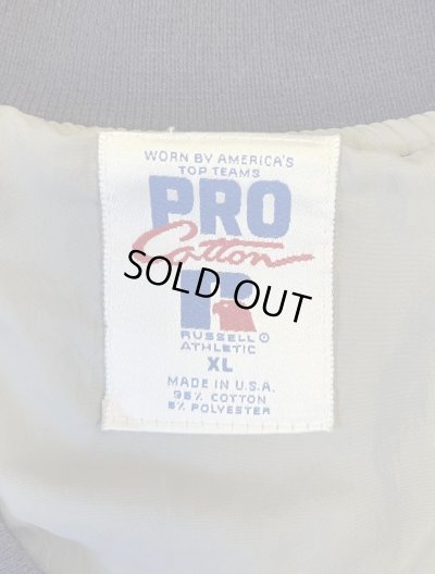 画像2: 90'S RUSSELL ATHLETIC "PRO COTTON" 裏地ナイロン スナップボタン スウェットジャケット ネイビー USA製 (VINTAGE)