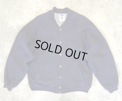 画像1: 90'S RUSSELL ATHLETIC "PRO COTTON" 裏地ナイロン スナップボタン スウェットジャケット ネイビー USA製 (VINTAGE)