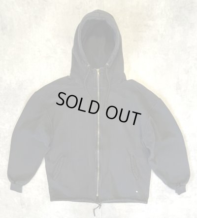 画像1: 90'S RUSSELL ATHLETIC "HIGH COTTON" フルジップ スウェットパーカー ブラック USA製 (VINTAGE)