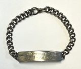 60'S アメリカ軍 スターリングシルバー ミリタリー IDプレート チェーンブレスレット シルバー (VINTAGE)