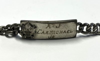 画像2: 40〜50'S アメリカ軍 US ARMY スターリングシルバー ミリタリー IDプレート チェーンブレスレット シルバー (VINTAGE)