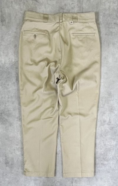 画像1: 80'S DICKIES 874 チビタグ ワークパンツ ベージュ 42TALONジップ W38L30 USA製 (VINTAGE)