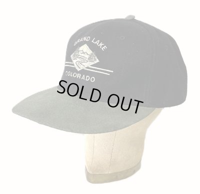 画像1: GRAND LAKE COLORADO ウール/レザー 6パネル ベースボールキャップ ブラック/オリーブ (VINTAGE)