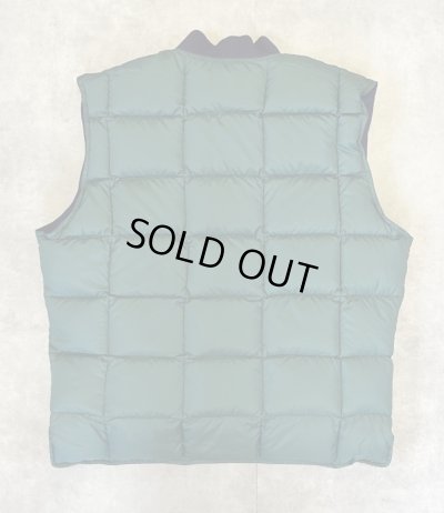 画像5: 90'S EDDIE BAUER 白タグ グースダウン スクエアキルト リバーシブル ダウンベスト ネイビー/グリーン (VINTAGE)