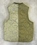 画像3: ODDMENT "QUILTING VEST" アメリカ軍 キルティングライナー 解体再構築 ベスト オリーブ (REMAKE) (3)