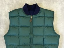 他の写真2: 90'S EDDIE BAUER 白タグ グースダウン スクエアキルト リバーシブル ダウンベスト ネイビー/グリーン (VINTAGE)