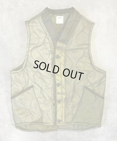 画像1: ODDMENT "QUILTING VEST" アメリカ軍 キルティングライナー 解体再構築 ベスト オリーブ (REMAKE)