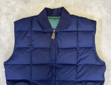 他の写真1: 90'S EDDIE BAUER 白タグ グースダウン スクエアキルト リバーシブル ダウンベスト ネイビー/グリーン (VINTAGE)