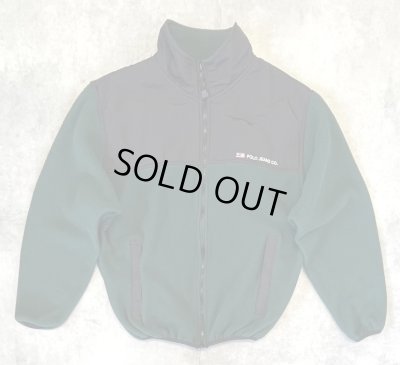 画像1: 90'S RALPH LAUREN POLO JEANS ナイロン切り替え フリースジャケット ブラック/グリーン USA製 (VINTAGE)