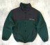 画像1: 90'S RALPH LAUREN POLO JEANS ナイロン切り替え フリースジャケット ブラック/グリーン USA製 (VINTAGE) (1)