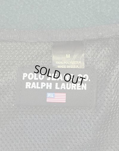 画像2: 90'S RALPH LAUREN POLO JEANS ナイロン切り替え フリースジャケット ブラック/グリーン USA製 (VINTAGE)