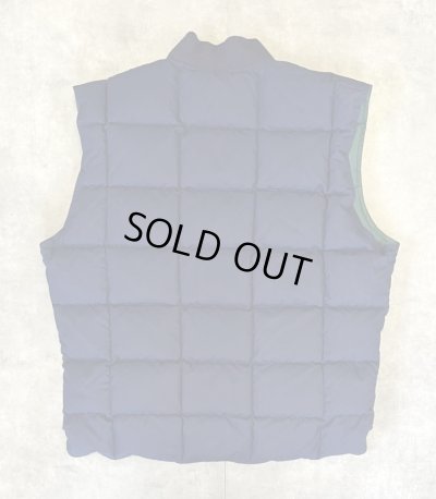 画像4: 90'S EDDIE BAUER 白タグ グースダウン スクエアキルト リバーシブル ダウンベスト ネイビー/グリーン (VINTAGE)