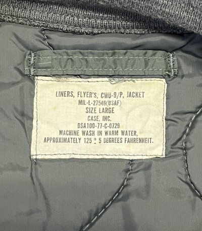 画像2: 70'S アメリカ軍 USAF "CWU-9/P" キルティング ライナージャケット セージグリーン (VINTAGE) 
